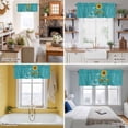 thumbnail image 5 of Teal Sunshine Sunflower Kitchen Curtain Valances for Windows Farmhouse Short Curtains, Pastoral Bees Farmhouse Floral Rod Pocket Valance Curtain for Bedroom Cafe Living Room, 5 of 8
