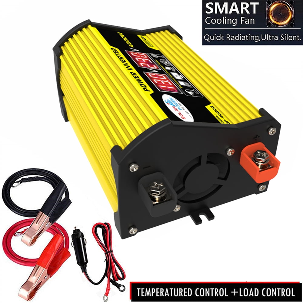 Apexeon Portable Inverter 4000W, Car Power Inverter, DC12V to AC110/220V Transformer, Modified SineWave Inverter with Dual USB, LED Display