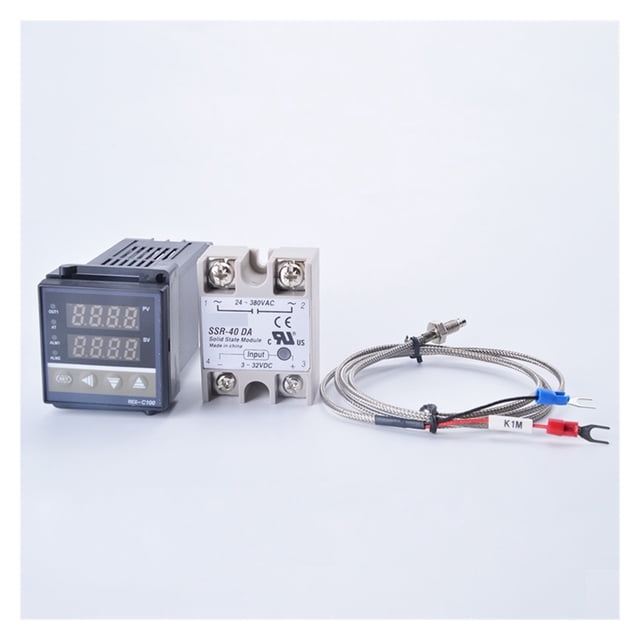 Digital PID Temperature Controller REX-C100 REX C100 Thermostat + 40DA SSR Relay+ K Thermocouple 1m Probe RKC ,Install Easy