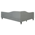 thumbnail image 5 of Full Size L-Shaped Daybed Frame, Upholstered Linen Corner Sofa Bed, Sleeper Couch with with Solid Wood Legs, No Box Spring, Grey, 5 of 9