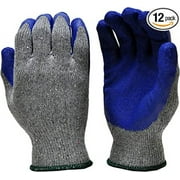 G & F 1511L-DZ Men's Large Rubber Latex Coated Work Gloves, 12 Count Per Pack