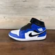 thumbnail image 2 of A i r-Jor-dan 1 Mid Game Royal Mens Size 13 Black White DQ8426 402, 2 of 6