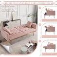 thumbnail image 6 of Villeston Velvet Sofa 2-Seat , Accent Sofa ,Loveseat Sofa with Metal Feet for Living Room Bedroom,Pink, 6 of 7