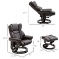 thumbnail image 3 of Massage Recliner Chair with Ottoman Footrest, 10 Vibration Points, 360° Swivel Reclining Chair, Faux Leather Living Room Chair with Side Pocket, 3 of 5