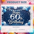 thumbnail image 2 of Blue White Theme Happy 60th Banner Silver Star 60th Birthday Display Balloon Decor Triangle Flag Birthday Backdrop for 60th Birthday Party Adult Celebration Indoor Decoration, 2 of 9