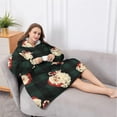 thumbnail image 5 of Oversized Wearable Blanket Hoodie,Green and Black Christmas Plaid Santa Pattern Sherpa Blanket Hoodie with Super Pockets,Super Warm Fuzzy Pullover for Women & Men, 5 of 6