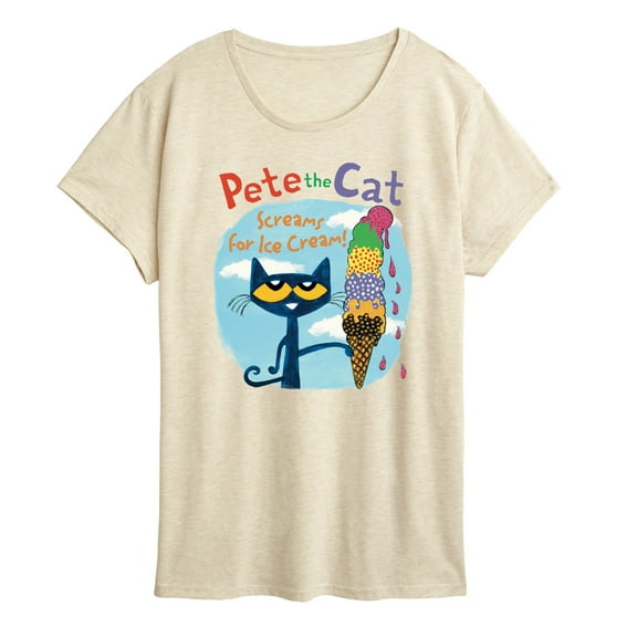 Pete The Cat - Screams For Ice Cream  - Women's Short Sleeve Graphic T-Shirt