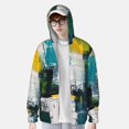 thumbnail image 2 of Gaeub Abstract Brushstrokes Green Blue Men's and Women's UPF 50+ Long-Sleeved Sun Protection Clothing, Fishing Shirt Long Sleeve Zip-3X-Large, 2 of 7