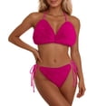 thumbnail image 1 of Beachwear Set for Summer Leisure with Sleek Strapless Solid Design and Versatile Two-Piece Bikini Ensemble, 1 of 4