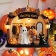 thumbnail image 3 of Luoshdecor Acrylic Ghost Hanging,Cute Ghost Black Cat and Pumpkin Hanging Decor for Window,Door Halloween Paty 3 in, 3 of 6