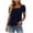 Navy-tshirts for women, variant on Short Sleeve Shirts for Women Trendy Square Neck Pleated T-Shirts Summer Casual Solid Color Tee