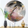 thumbnail image 2 of DESIGN ART Designart "Black Elegant Palm Trees I" Floral Leaves  Metal Round Wall Art 29x29 - Disc of 29 Inch, 2 of 5
