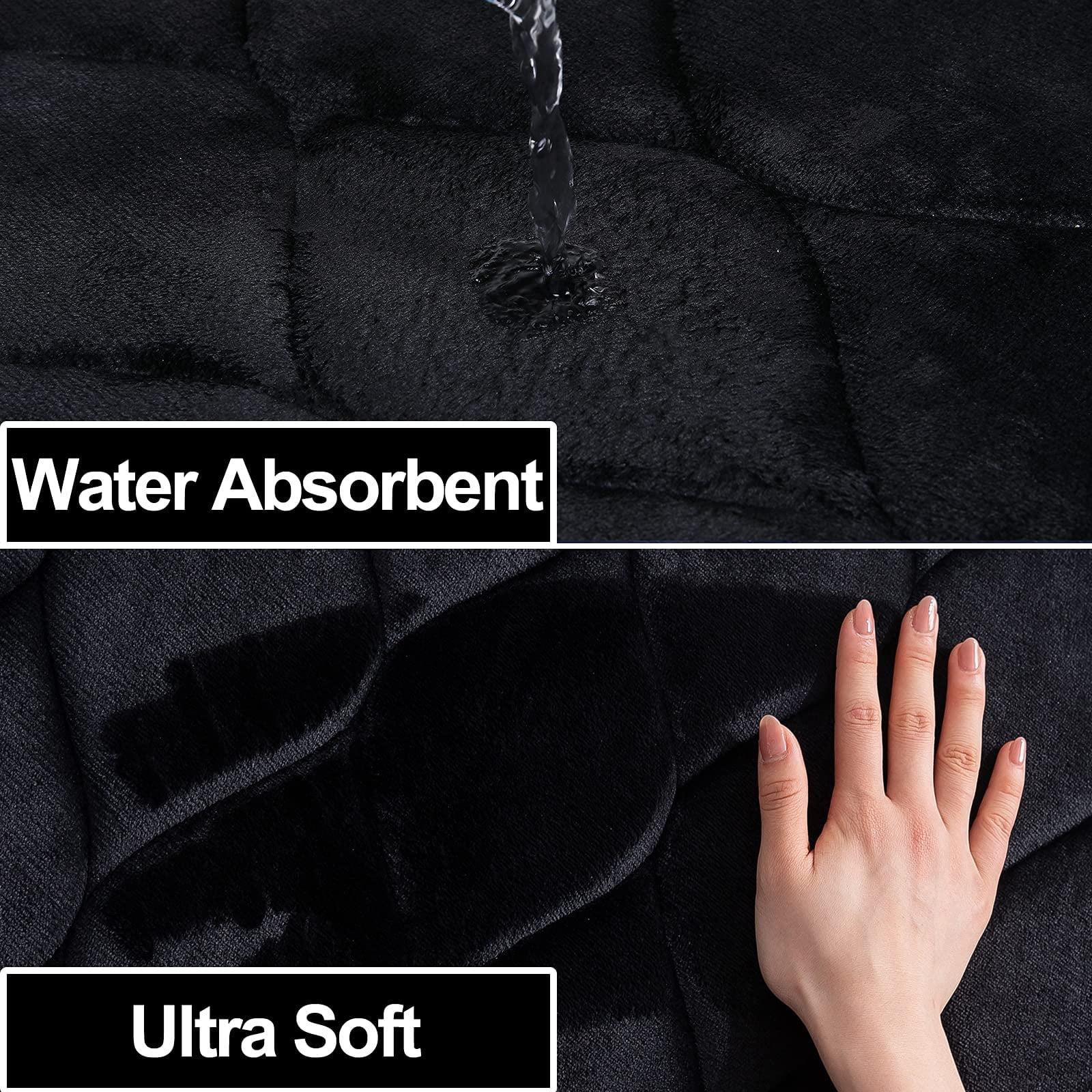 Smiry Memory Foam Bathroom Rugs, Ultra Soft & Non-Slip Bath Runner Mat, 24"x47", Black