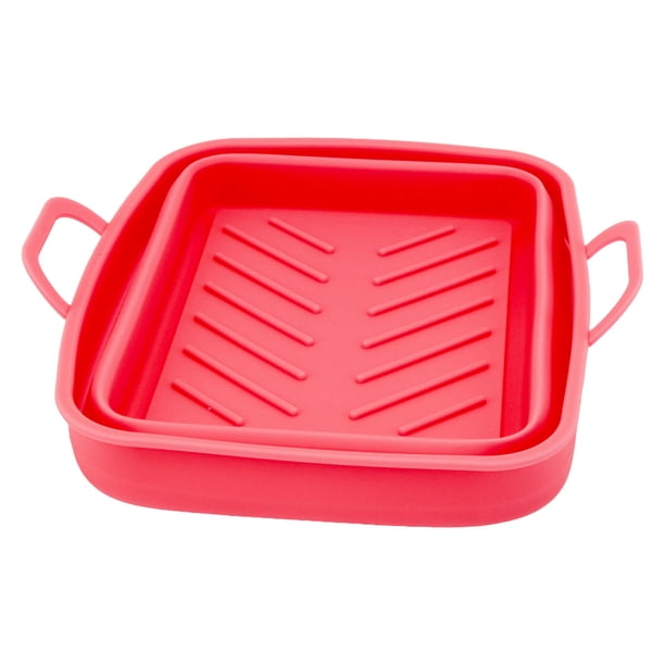 Olla Para Freidora, Revestimiento Para Freidora De 2 Piezas De Silicona Fácil De Limpiar Con Asa Para Horno