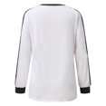 thumbnail image 5 of Blusa de camiseta de manga larga de color de contraste de costura de cuello redondo casual de moda para mujer Fridja  fksj865, 5 of 5