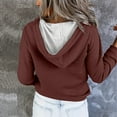 thumbnail image 4 of WZXFASHION Women's Solid Color Fashion Casual Button Pocket Long Sleeve Sweater Up To 50% Off thermal pullover sweater, 4 of 6