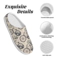 thumbnail image 5 of Xecao Compass And Mountains In Bicycle Wheels Print Cotton Slippers Fuzzy Warm Cozy Slippers Non Slip House Slippers For Indoor Outdoor Cotton Slippers House Slippers-37/38, 5 of 7