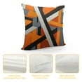 thumbnail image 4 of Nawypu  Orange Black Throw Pillow Covers Stripes Design Retro Decorative Polyester Pillow Cases Square Pillocases for Bed Sofa, 4 of 5