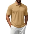 thumbnail image 3 of Zimjoy Mens Polo Shirts Basic Short Sleeve Golf Shirt Dry Fit Casual Athletic T-Shirt Moisture Wicking Top Khaki L, 3 of 5