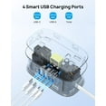 thumbnail image 4 of TROND Flat Plug Power Strip, 3.3ft Wrapped Short Extension Cord with 4 USB(2 USB C), 4 Outlets Small Charging Station, Gray, 4 of 7