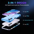 thumbnail image 3 of Casetego for Samsung Galaxy A16 5G Case,Heavy Duty Shockproof Protection Hard Plastic+Silicone Rubber Hybrid 3 in 1 Drop Protective Case for Women Girls,Blue Marble, 3 of 6