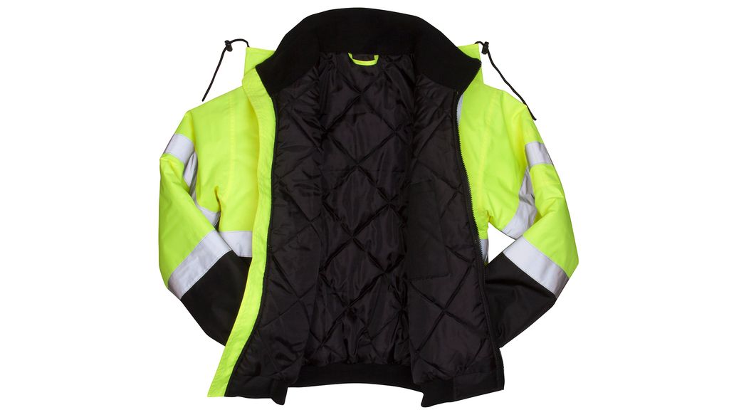 Hi-Vis Lime Bomber Jacket with Quilted Lining- Size Extra Large 