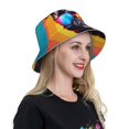 thumbnail image 6 of Sikiie Rainbow Bulldog Sunglasses Reflective Double-Sided Bucket Hat, Sun Hat, for Gardening, Beaching, Camping, Hiking, Fishing, 6 of 6