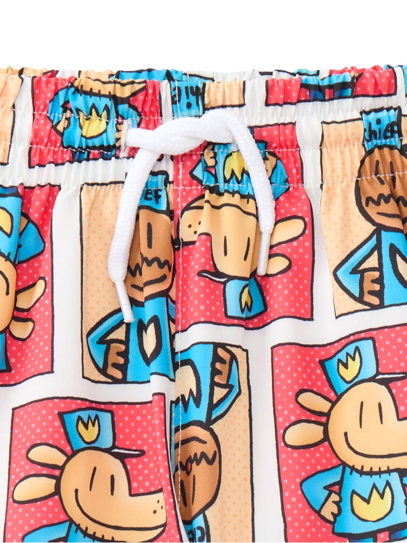Dog Man Boys' Print Swim Shorts, Comic-Inspired, Sizes XS-XL