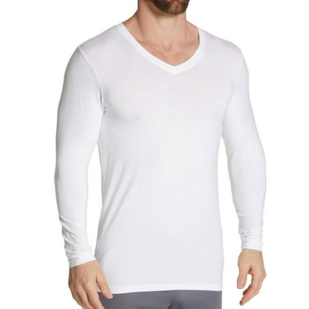

Men s Obviously Y43612 V Neck Long Sleeve Undershirt (White M)