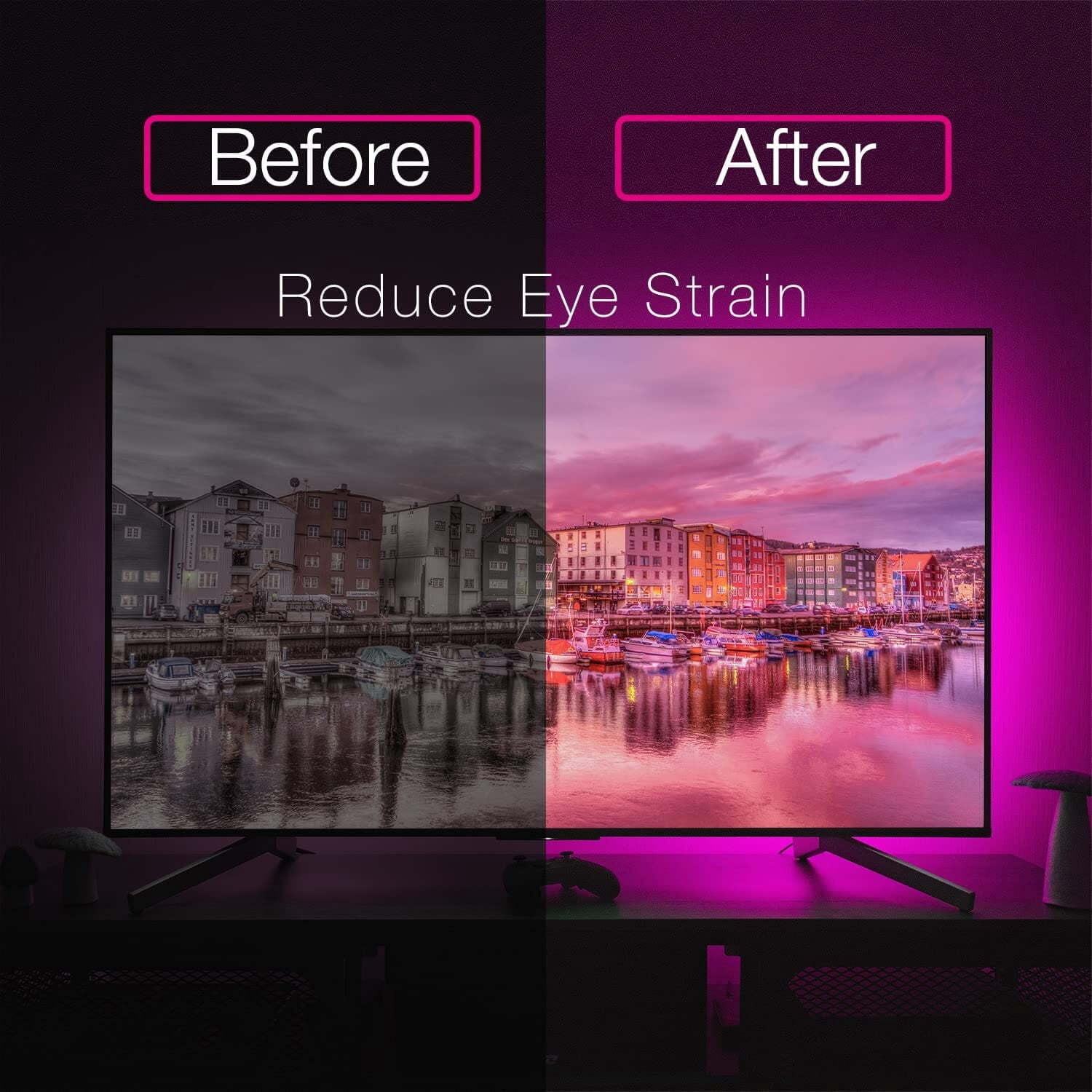TV Backlight LED Strip - 16.4ft RGB Lighting for 75-85 Inch Smart TVs