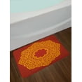 thumbnail image 2 of Mandala Bath Mat, Ornate Painting Indigenous Hippie Influences, Plush Bathroom Decor Mat with Non Slip Backing, 29.5" X 17.5", Dark Yellow and Paprika, by Ambesonne, 2 of 2