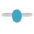 thumbnail image 7 of Solitaire Engagement Ring for Women - 1ct Simulated Turquoise in 14K White Gold Promise Ring, 7 of 7