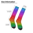 thumbnail image 2 of Naloa Rainbow Glitter Thigh High Socks Extra Long Stretchy Sock Women Over Knee High Opaque Stocking Daily Wear, 2 of 6