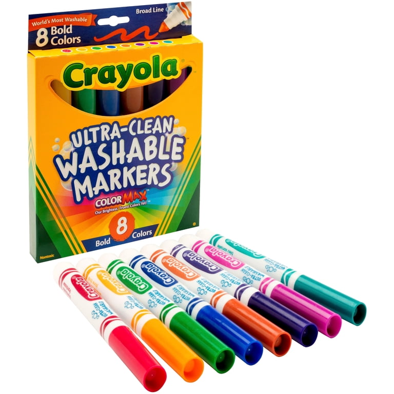 Crayola Ultra-Clean Broad Line Washable Markers, 8 Count