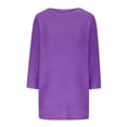 thumbnail image 5 of YDFCWXW Lightweight Sweaters for Women Crew Neck Long Sleeve Knit Loose Oversized Pullover Sweater Top (Purple, 3XL), 5 of 7
