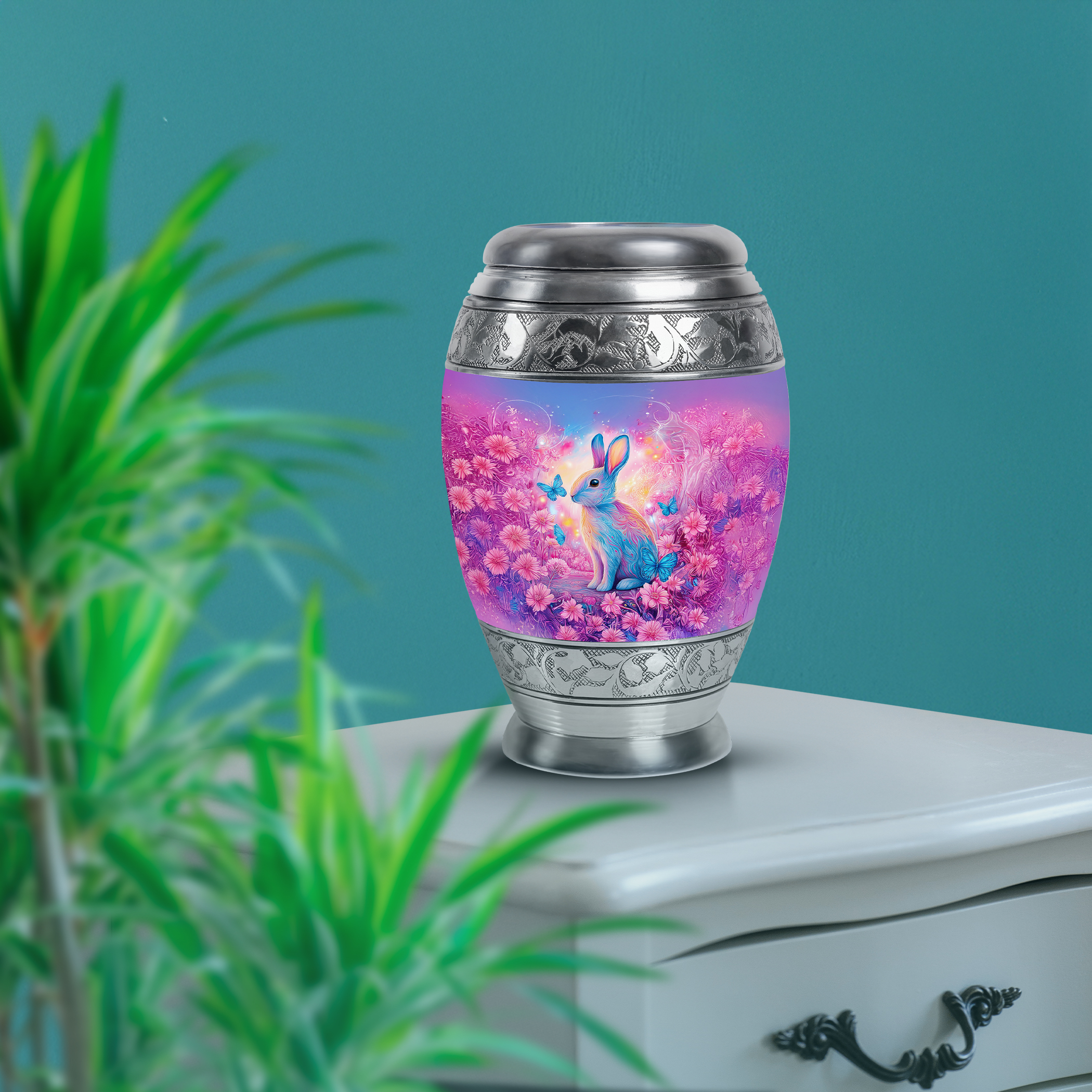 SABURIAL Rabbit Urn - Mini Urns For Human Ashes Adult Female - Little Cremation Urn For Ashes Dad - Keepsake Burial Urns For Male - Combo Of 10 Inch & 3 Inch