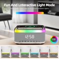 thumbnail image 4 of Altavoz Bluetooth con carga inalámbrica y reloj digital, pantalla LED, estación de carga Qi de 15 W, 2 altavoces de 10 W, 6 luces ambientales, BT5.3/AUX/TF/USB, para el hogar, mesita de noche, viajes, 4 of 7