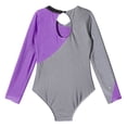 thumbnail image 4 of YONGHS Kids Girls Shiny Long Sleeve Gymnastics Leotards Ballet Dance Sports Ice Skating Bodysuit Purple 8, 4 of 7