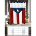 thumbnail image 6 of No Hook Shower Curtain with Snap in Liner,Puerto Rico Stars and Stripes Flag Waterproof Bath Curtain Double Layers with See Through Top Window,Palm Leaves Texture Hotel Shower Curtains 60x72in, 6 of 9
