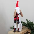 thumbnail image 3 of Northlight 21.5" White and Gray Sitting Greyhound Dog in Santa Hat Christmas Decoration, 3 of 3