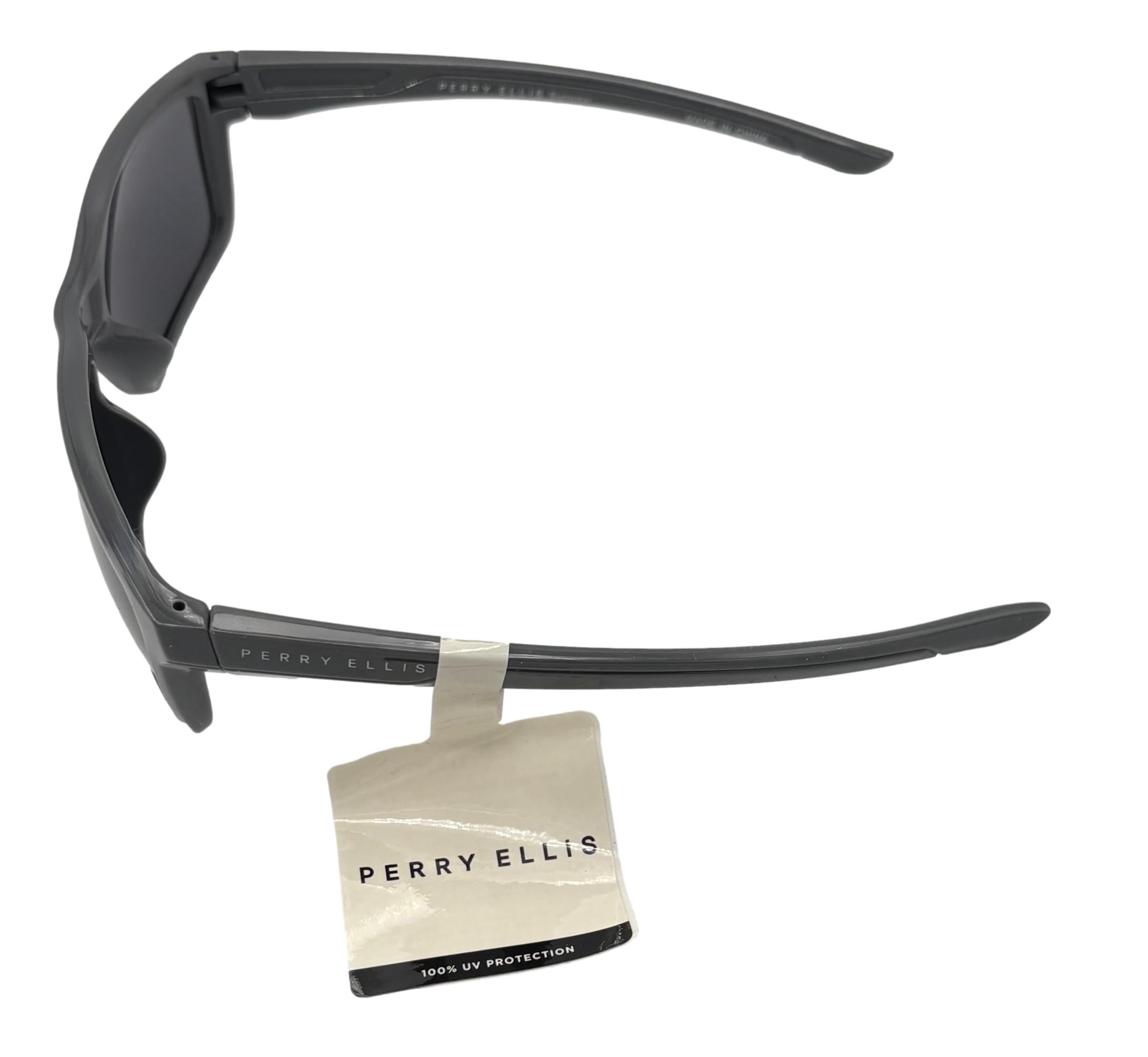 Perry Ellis Sunglass Mens Dark Grey Plastic Rectangle Smoke Lens PE100 2