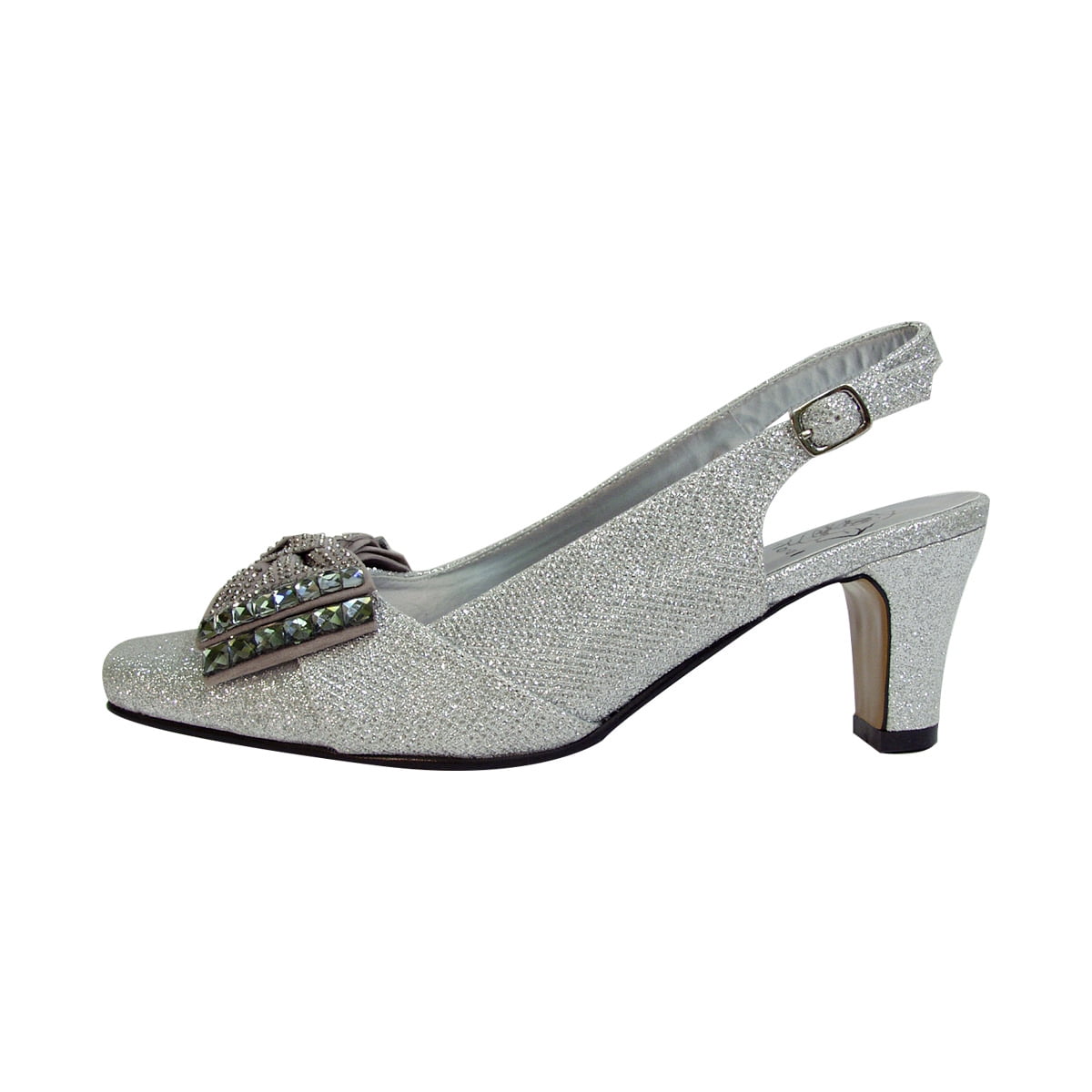 Floral Women's Megan Extra Wide Width Glitter Bow Slingback