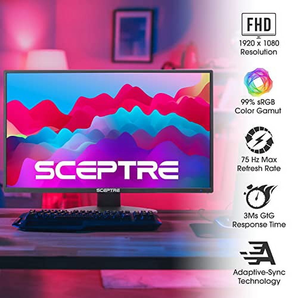 Sceptre E225W 22" 1080P LED Computer Monitor with HDMI & VGA, Black