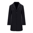 thumbnail image 4 of Inleife Women's New Fashionable Coats Solid Color Lapel Double Buckle With Pockets Woolen Coat Jacket, 4 of 5