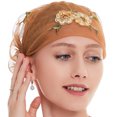 thumbnail image 4 of Coofit Turban Bandeau Brodé Fleur Élégant Doux Tuque Bandeau Couvre-Chef Enveloppe, 4 of 10