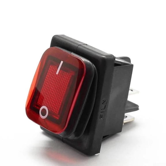 DPST 16A 250VAC Rocker Switch Round Reset Switch with Waterproof Cover 30*24mm
