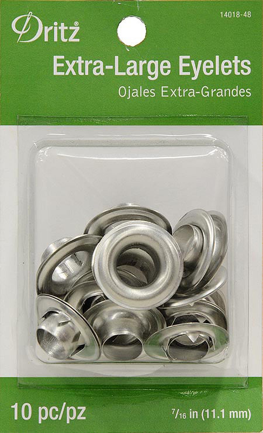 Dritz 7/16" Extra-Large Silver Eyelets, 10 Count