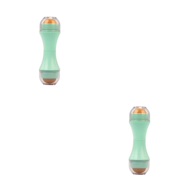 Seitruly bola de control de absorción de aceite de piedra natural rodillo de masaje facial de viaje herramienta de maquillaje para el cuidado Verde 2piezas