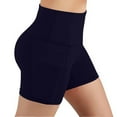 thumbnail image 2 of Wyobmus Womens Biker Shorts With Phone Pockets Slim Fit Soft High Waisted Yoga Shorts Stretch Tummy Control Workout Gym Shorts S-2X B-Navy, 2 of 6