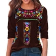 thumbnail image 2 of Women's Boho Floral Embroidered T Shirts Long Sleeve Crew Neck Tops Casual Bohemian Print Tees for Daily Wear and Vacation Outfits, 2 of 7